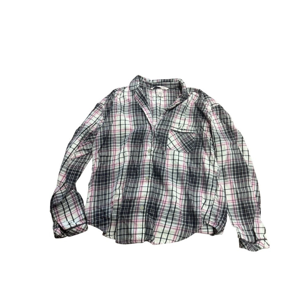 Victoria's Secret Plaid Flannel‎ Pajama Top Sleepwear Women's Small